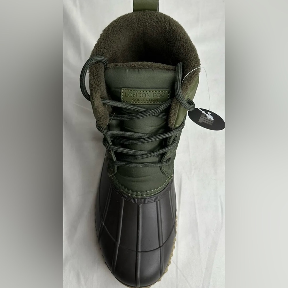 London Fog Winley Women's Water-Resistant Olive Nylon / BRO Cognac Duck Size 9m - Picture 4 of 8